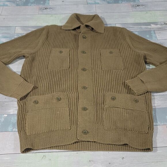 Olive LE 31 Heavy Sweater Cardigan sz (G) Large - Picture 1 of 5